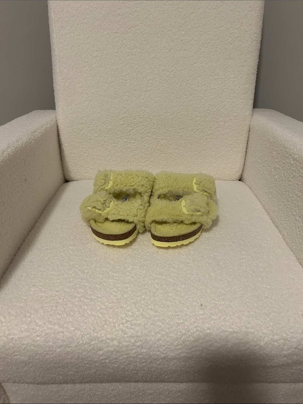 Birkenstock Yellow Shearling Double Strap Sandals